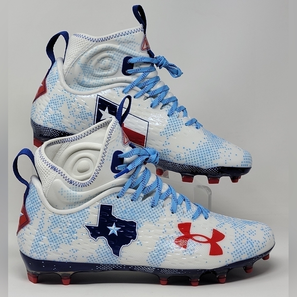 Under Armour Men Spotlight Lux 2 MC 3027041-100 TEXAS Football Cleats Size Multi
